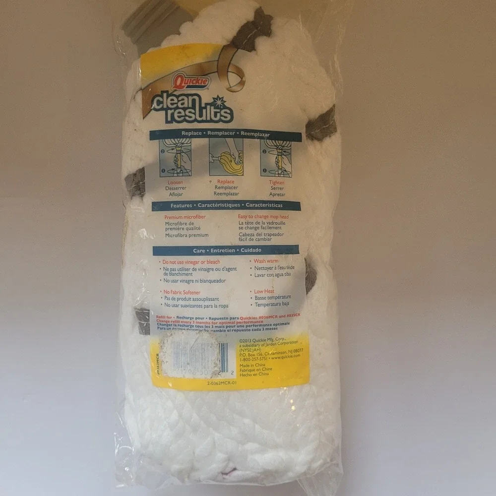 New Quickie Clean‎ Results Microfiber Scrubber Mop Head Refill